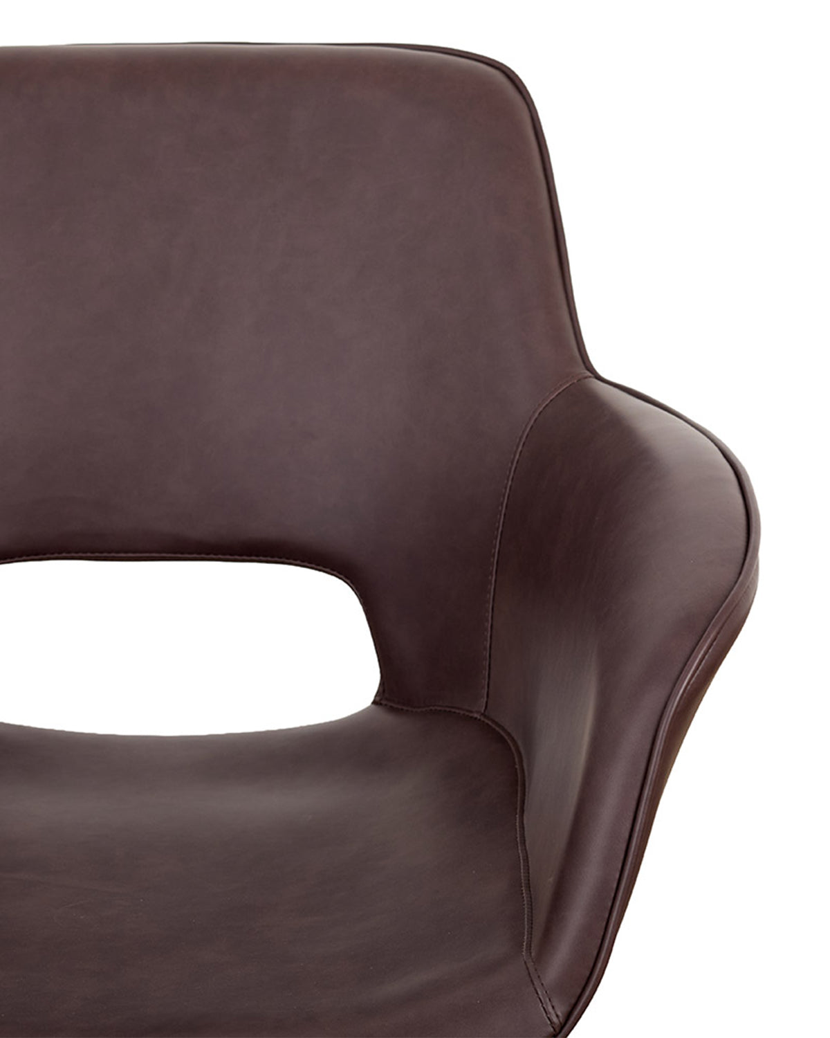 Milo Merlot - Sillón de peluquería marrón con base redonda negra